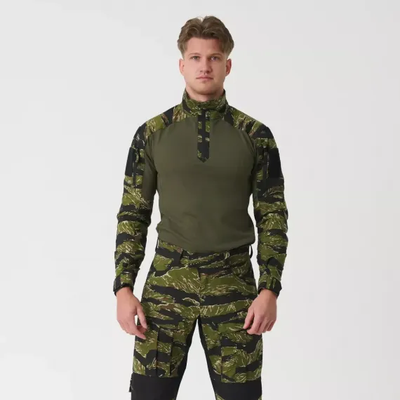 Боевая рубашка Helikon-Tex MCDU Combat Shirt — PolyCotton Stretch Ripstop, Tiger Stripe / Olive Green